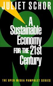 Front cover of A sustainable economy for the 21st century by Juliet Schor