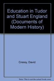 Front cover of Education in Tudor and Stuart England by David Cressy