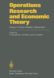 Front cover of Operations Research and Economic Theory by H. Hauptmann