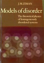 Front cover of Models of disorder by J. M. Ziman