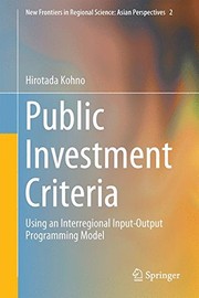 Front cover of Public Investment Criteria by Hirotada Kohno