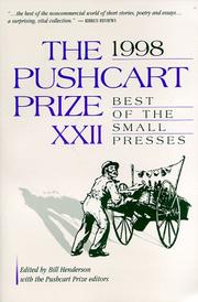 Cover of The Pushcart Prize XXII, 1998 by Bill Henderson