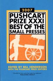 Cover of The Pushcart Prize XXXI by Bill Henderson