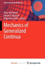 Front cover of Mechanics of Generalized Continua by Holm Altenbach