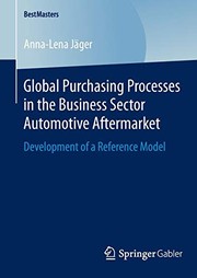 Front cover of Global Purchasing Processes in the Business Sector Automotive Aftermarket by Anna-Lena Jäger