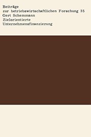 Front cover of Zielorientierte Unternehmensfinanzierung by Gert Schemmann