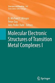 Front cover of Molecular Electronic Structures of Transition Metal Complexes I by David Michael P. Mingos