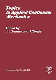 Cover of Topics in Applied Continuum Mechanics by J.L. Zeman