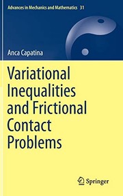 Front cover of Variational Inequalities and Frictional Contact Problems by Anca Capatina