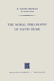 Cover of The moral philosophy of David Hume by R. David Broiles