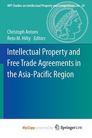 Cover of Intellectual Property and Free Trade Agreements in the Asia-Pacific Region by Christoph Antons