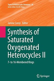 Front cover of Synthesis of Saturated Oxygenated Heterocycles II by Janine Cossy