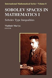 Cover of Sobolev Spaces in Mathematics I by Vladimir Maz'ya