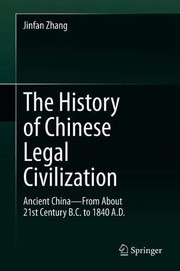 Front cover of The History of Chinese Legal Civilization by Jinfan Zhang