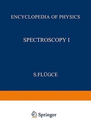 Front cover of Spectroscopy I / Spektroskopie I by Siegfried Flügge