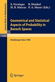 Front cover of Geometrical and Statistical Aspects of Probability in Banach Spaces by Xavier Fernique