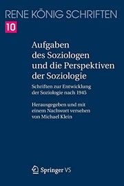Cover of Aufgaben des Soziologen und die Perspektiven der Soziologie by René König