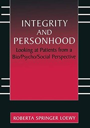 Cover of Integrity and personhood by Roberta Springer Loewy