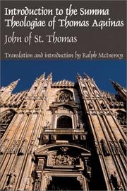 Front cover of Introduction to the Summa theologiae of Thomas Aquinas by João Poinsot