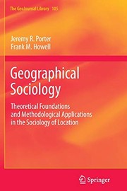 Front cover of Geographical Sociology by Jeremy R. Porter
