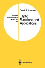 Cover of Elliptic Functions and Applications by Derek F. Lawden