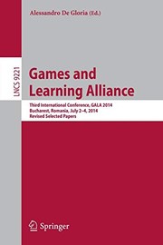 Front cover of Games and Learning Alliance by Alessandro De Gloria