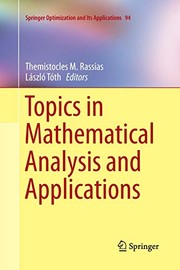 Cover of Topics in Mathematical Analysis and Applications by Themistocles M. Rassias