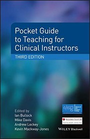 Front cover of Pocket Guide to Teaching for Clinical Instructors by Ian Bullock