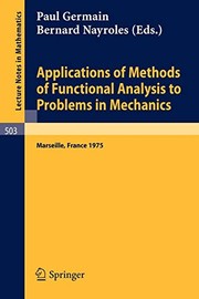 Cover of Applications of Methods of Functional Analysis to Problems in Mechanics by Paul Germain