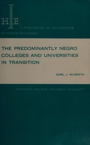 Cover of The predominantly Negro colleges and universities in transition by Earl James McGrath