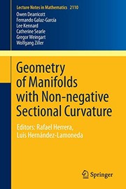 Cover of Geometry of Manifolds with Non-negative Sectional Curvature : Editors by Owen Dearricott