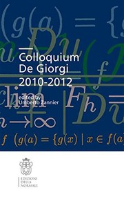 Front cover of Colloquium De Giorgi 2010-2012 by Umberto Zannier