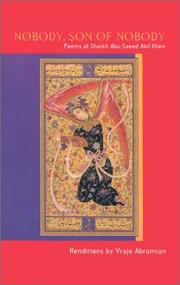 Front cover of Nobody, son of nobody by Abū Saʻīd ibn Abī al-Khayr