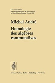 Front cover of Homologie des algebres commutatives by M. Andre