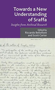 Front cover of Towards a New Understanding of Sraffa by Scott Carter
