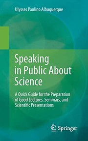 Front cover of Speaking in Public About Science by Ulysses Paulino Paulino Albuquerque
