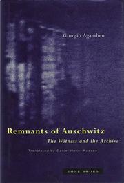 Front cover of Remnants of Auschwitz by Giorgio Agamben