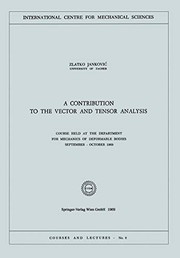 Cover of A Contribution to the Vector and Tensor Analysis by Zlatko Jankocic