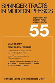Front cover of Low Energy Hadron Interactions by D. Morgan