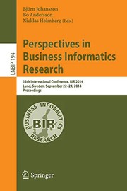 Front cover of Perspectives in Business Informatics Research by Björn Johansson
