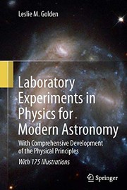Front cover of Laboratory Experiments in Physics for Modern Astronomy by Leslie M. Golden