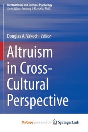 Front cover of Altruism in Cross-Cultural Perspective by Douglas A. Vakoch