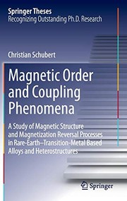Front cover of Magnetic Order and Coupling Phenomena by Christian Schubert