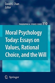 Front cover of Moral Psychology Today by David K. Chan