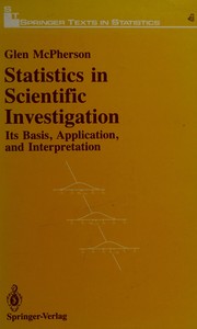 Front cover of Statistics in scientific investigation by Glen McPherson