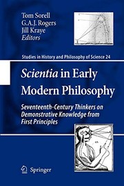 Front cover of Scientia in early modern philosophy by Tom Sorell