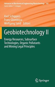 Front cover of Geobiotechnology II by Axel Schippers