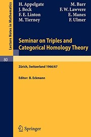 Front cover of Seminar on triples and categorical homology theory by H. Appelgate