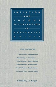 Cover of Inflation and Income Distribution in Capitalist Crisis by Jan A. Kregel
