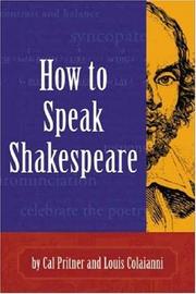 Cover of How to speak Shakespeare by Cal Pritner